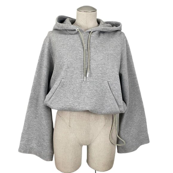 J. Crew Tops - j crew gray sporty hooded sweatshirt